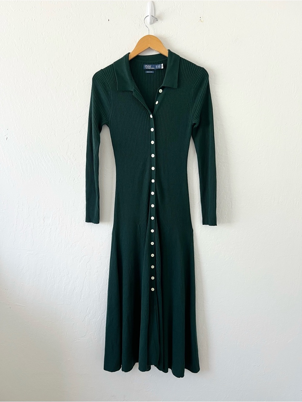 Polo Ralph Lauren Rib-Knit Merino Wool Polo Sweater Dress - Picture 4 of 13